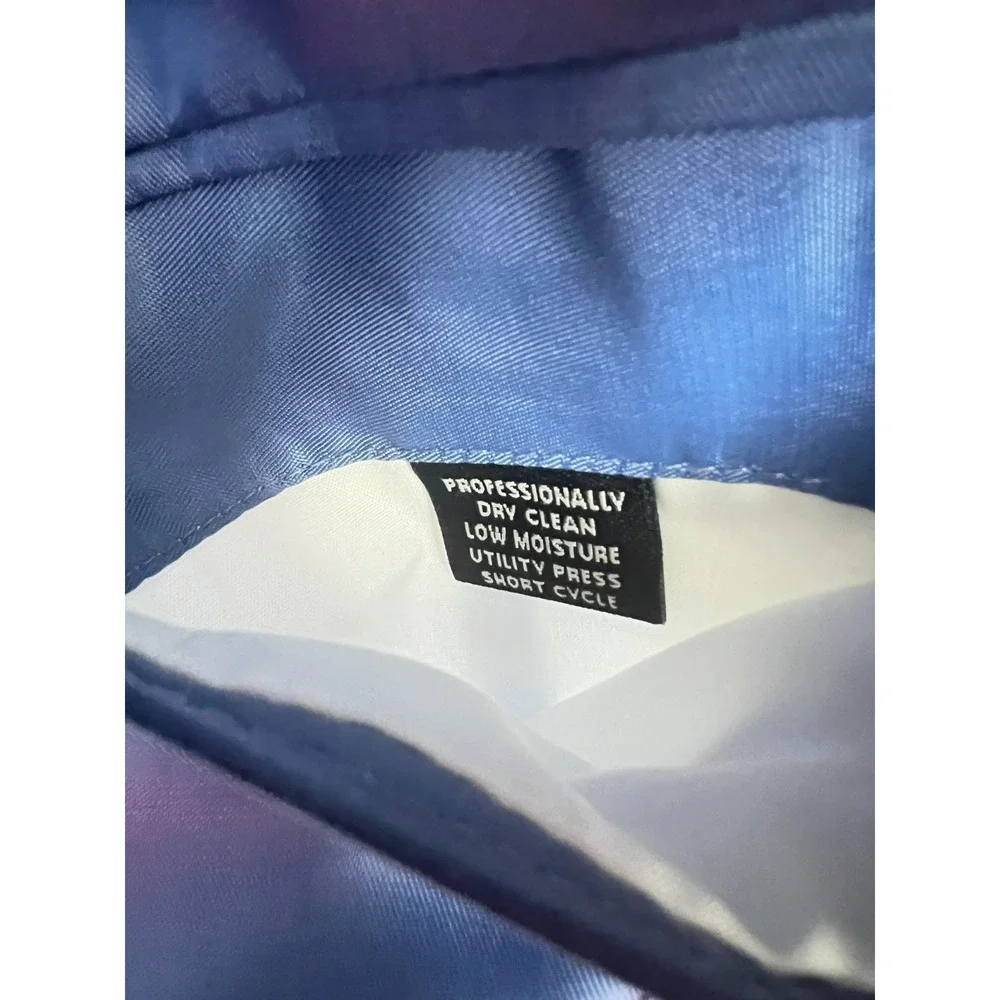 Joseph Jos A Bank Blue White Stripe Cotton Suit 42L Slim Fit Preppy Derby